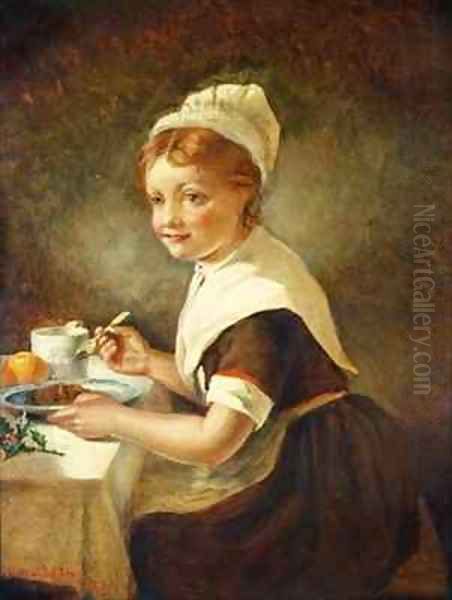 Foundling girl at Christmas Dinner - view 1