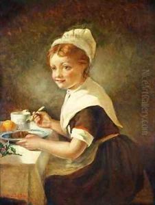 Foundling girl at Christmas Dinner by Emma Brownlow