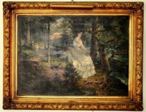 Young Women In Landscape by Vincenzo Cabianca