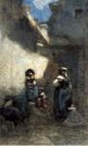Gruppo Di Contadine Con Bambini by Vincenzo Cabianca