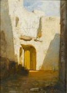 A Sunlit Doorway by Vincenzo Cabianca