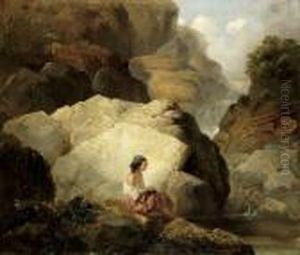Contadinella Sulle Rocce by Vincenzo Cabianca