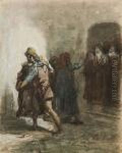 Il Rapimento Di Piccarda Donati - Studio by Vincenzo Cabianca