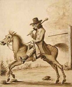 An illustration of H. Bunbury, 'An Academy for Grown Horsemen A Bit of Blood' by Henry William Bunbury