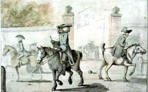 Scene at the Entrance Gate of an Oxford College by Henry William Bunbury
