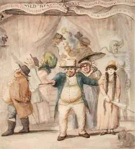Entrance to Pidcock's Exhibition Tent at a Fair by Henry William Bunbury