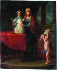 La Educacion De La Virgen Maria by Miguel Cabrera
