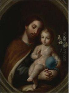San Jose Con El Nino Jesus by Miguel Cabrera