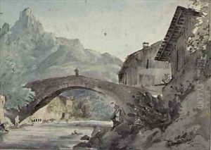 Bridge at Sallanches and the Aiguille de Varens by Henry William Burgess