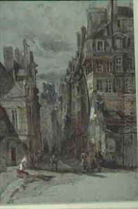 Street Scene, Old Paris by Henry William Burgess