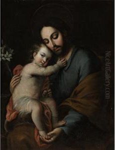 San Jose Y El Nino Jesus by Miguel Cabrera