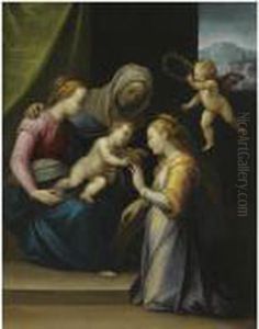 The Mystic Marriage Of Saint Catherine by Guglielmo Caccia