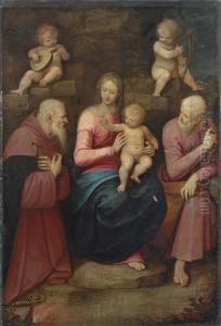 The Holy Family With Saint Anthony Abbot And Angels
