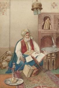 A Scholar In His Study by Umberto Cacciarelli
