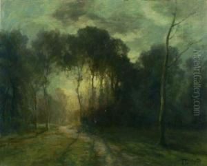 Waldchen Im Sonnenuntergang. by Francois Charles Cachoud
