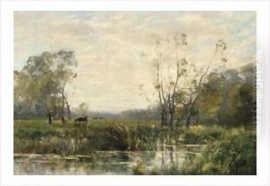 Pecheur Pres De L'etang by Francois Charles Cachoud