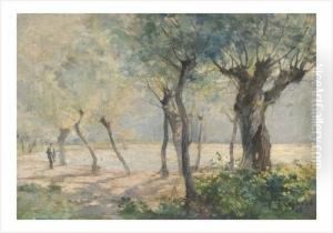 Vaches Et Bergere Pres De L'etang