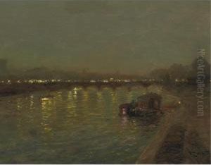 Lights On The Saint Peres Bridge, Paris Lights On The Saint Peres Bridge, Paris