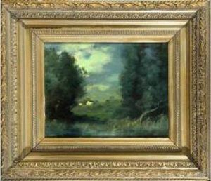 :paysage Au Clair De Lune by Francois Charles Cachoud