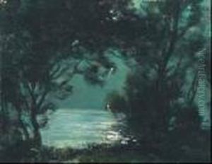 Lac D'aiguebelle, Sous La Lune by Francois Charles Cachoud