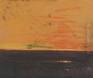 Sunset Over A Marsh by Giuseppe Cadenasso