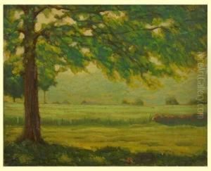 Landscape S L/l: G. Cadenasso Pastel On/p Under Glass Sight: 10.5 X 14.5 by Giuseppe Cadenasso