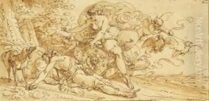 Venus Weeping Over The Body Of Adonis by Giuseppe Cades