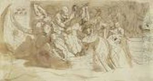 A Naval Battle by Giuseppe Cades