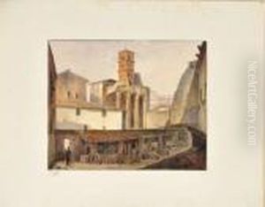Vue De L'arc Dei Pantani A Rome by Ippolito Caffi