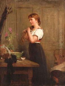 Young girl at her boudoir