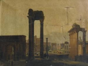 Veduta Del Foro Romano, Roma by Ippolito Caffi