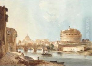 View Of The Castel Sant' Angelo And St Peter's, Rome