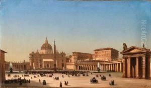 St. Peter's Cathedral, Rome by Ippolito Caffi