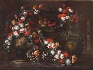 Paarstillleben Mit Blumen