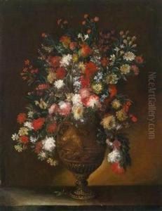 Blumenstillleben Invergoldeter Prunkvase