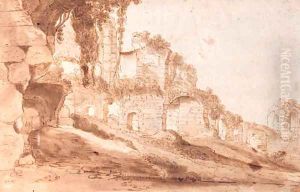 Roman ruins by Bartholomeus Breenbergh
