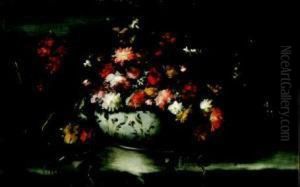 Natura Morta Di Fiori In Un Vaso Di Porcellana by Margherita Caffi