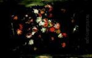 A) E B) Natura Morta Di Fiori In Un Vaso Metallico by Margherita Caffi