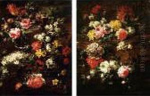 Still Lifes Of Flowers by Margherita Caffi
