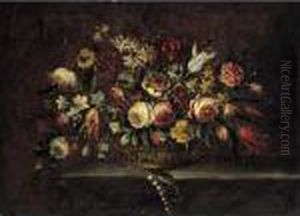 Natura Morta Con Cestino Di Fiori by Margherita Caffi