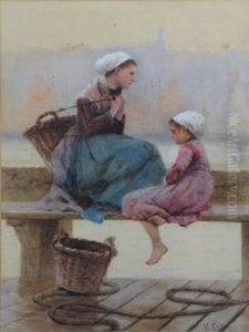 Fisher Girls Resting On The Embankment