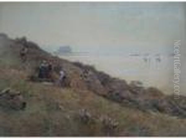 Fishergirls Sorting The Catch Near The Beach - view 1