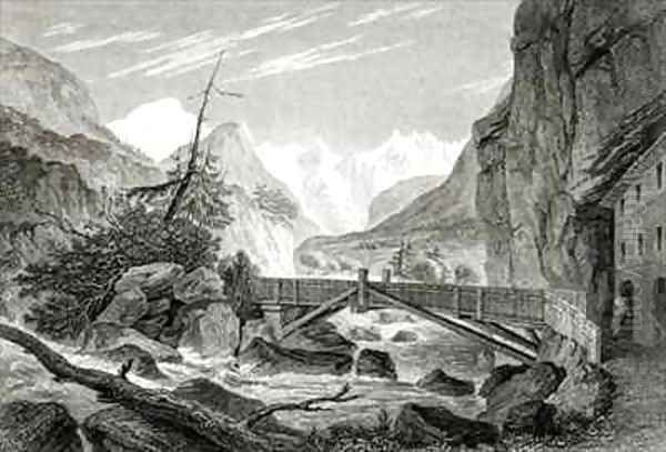 Mont Blanc from the Baths of St. Didier - view 1