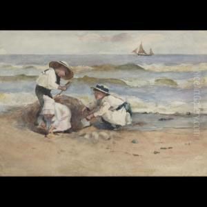Children Building Sand Castles