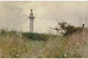 Napoleon's Column From The Fields Leading To Wimereux by Hector Caffieri