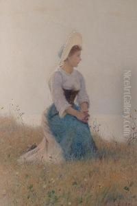 A Beautiful Girl In A Meadow. A Beautiful Girl In A Meadow.
