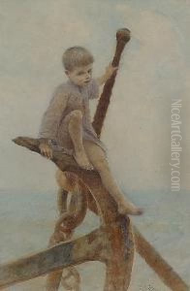 A Young Boy At Sea - view 1