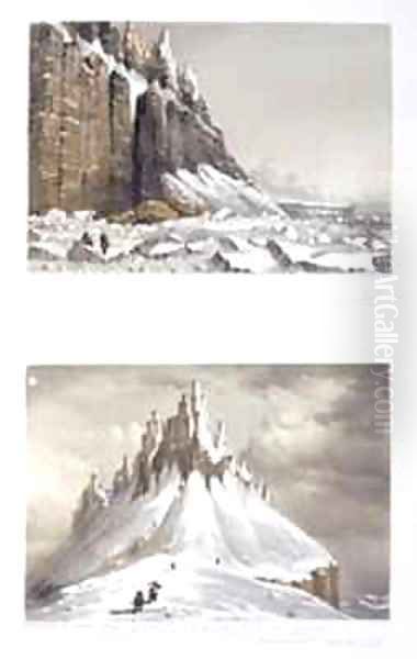 N.E. Cape of America and part of Leopold Island (top) and Termination of the Cliffs near Whaler Point, Port Leopold (bottom) - view 1