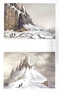 N.E. Cape of America and part of Leopold Island (top) and Termination of the Cliffs near Whaler Point, Port Leopold (bottom) by Browne, William Henry