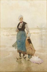 Breton Girls On The Shore, Boulogne Breton Girls On The Shore, Boulogne